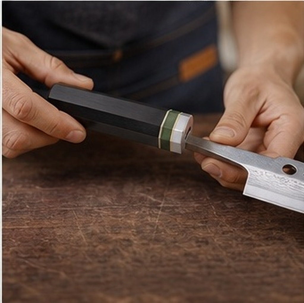 Japanese Knife - 팔각형 에보니 나무 주방칼 손잡이, 일본식