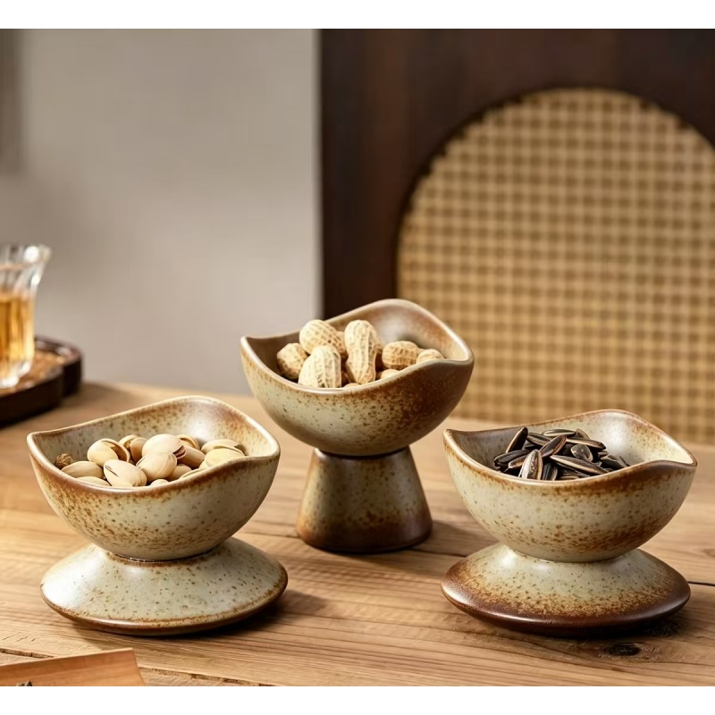 일본식 창의적인 거친 질감 도자기 찻잔 디저트 그릇 아 - Japanese Snacks 리뷰 및 가격