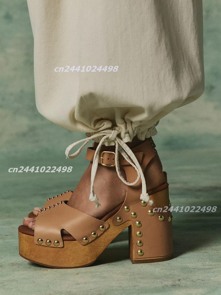 여성용 청키 블록 우드 힐 플랫폼 샌들, 오픈 토 컷아 - Geta Wooden Sandal 리뷰 및 가격