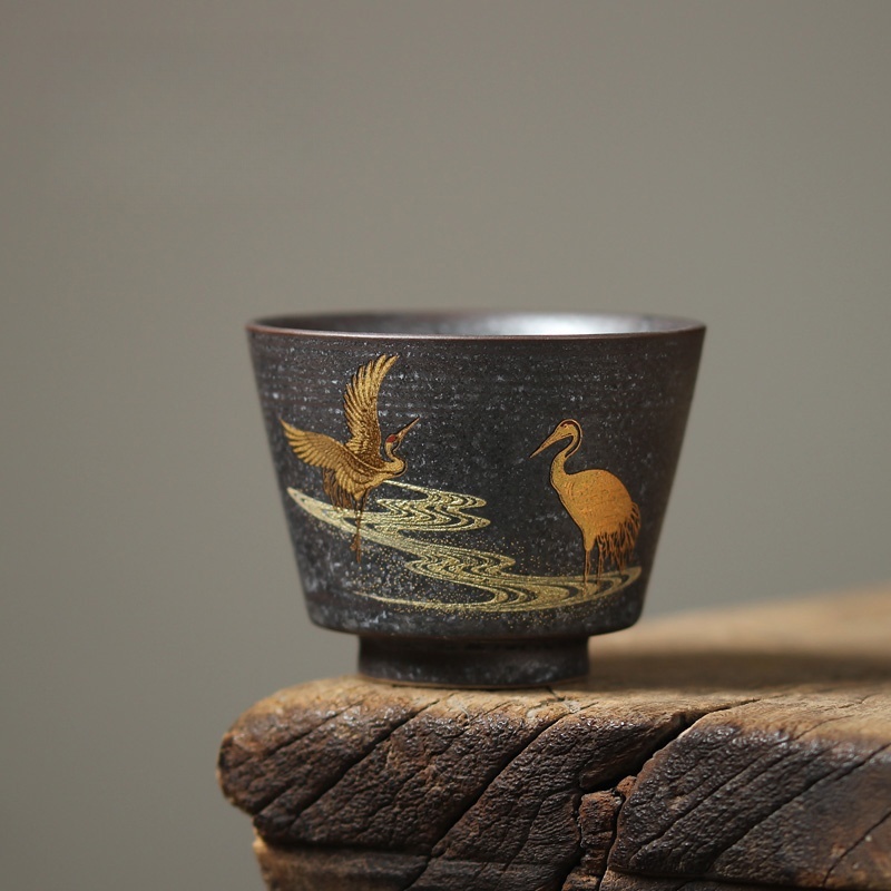 100ML 일본 크레인 티 컵 수제 석기 가마 구운 레 - Japanese Pottery 리뷰 및 가격
