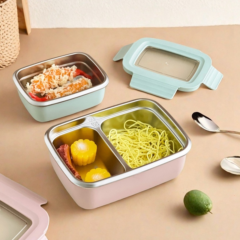 304 스테인리스 스틸 분리형 뚜껑이 있는 도시락통 학 - Bento Box 리뷰 및 가격